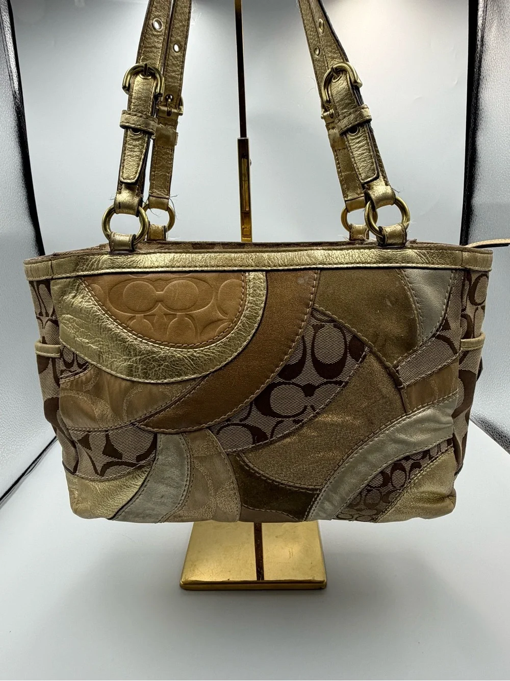 Vintage Y2K Coach Mosaic Metallic Gallery Patchwork Purse